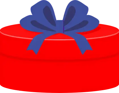 Red Gift Box with Blue Ribbon