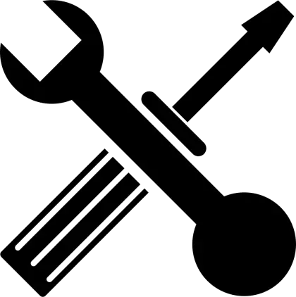 Silhouette of Wrench and Screwdriver Tools