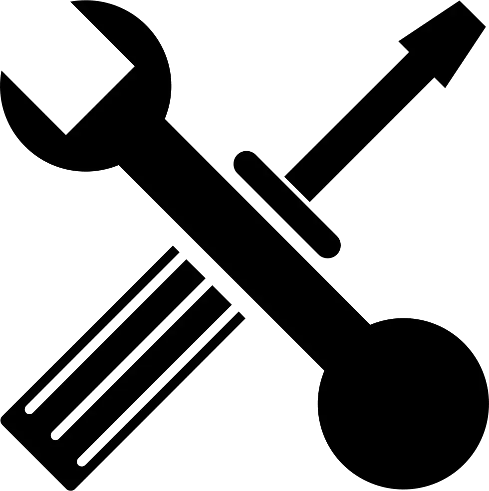 Silhouette of Wrench and Screwdriver Tools