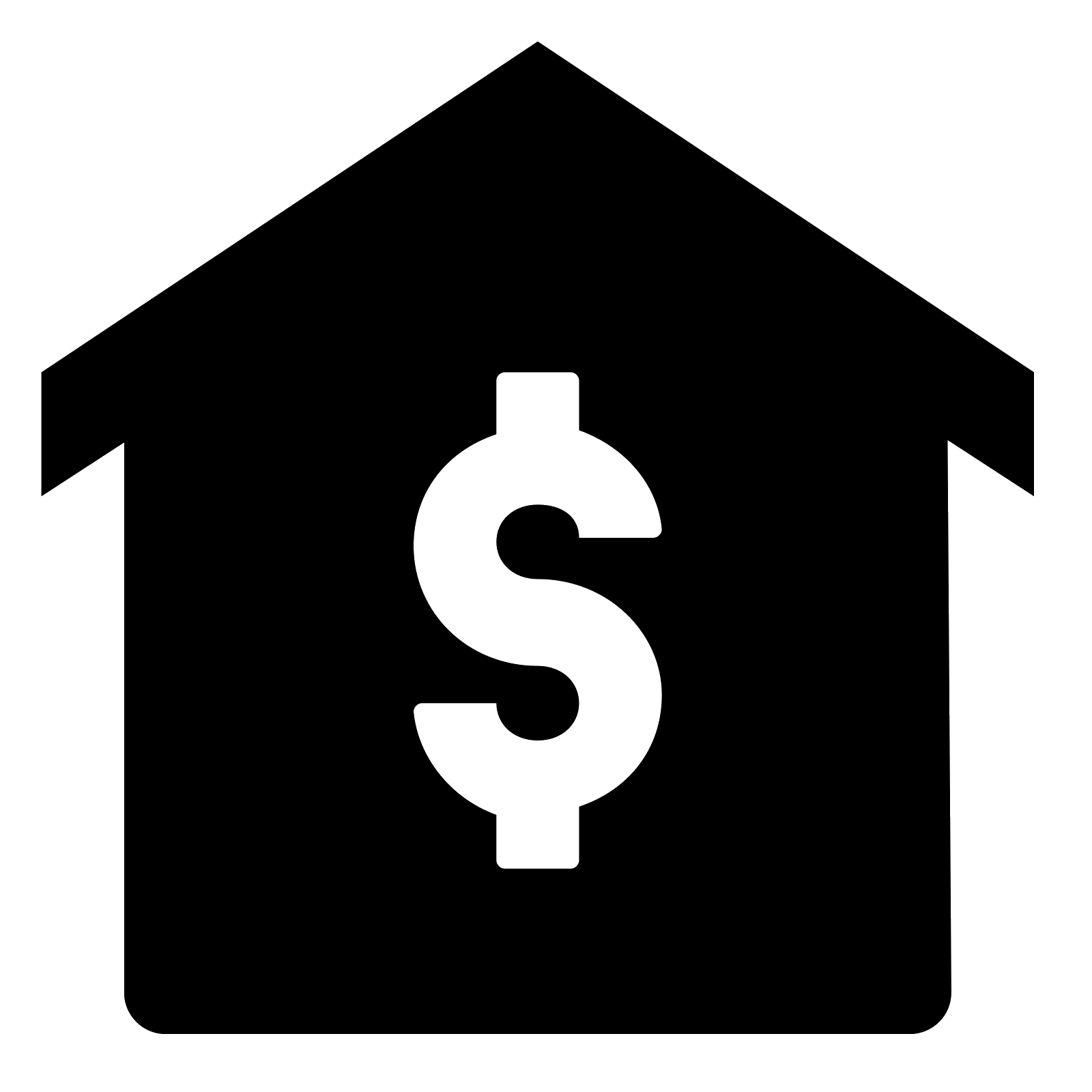 Black House Symbol with Dollar Sign for Real Estate