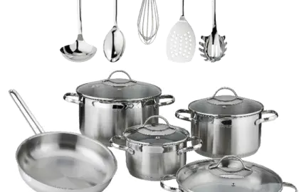 Stainless Steel Cookware Set with Utensils