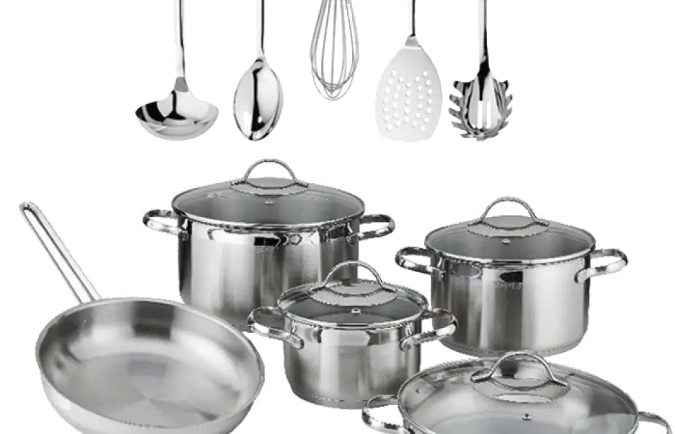 Stainless Steel Cookware Set with Utensils