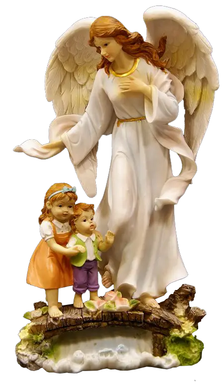 Guardian Angel with Children Statue