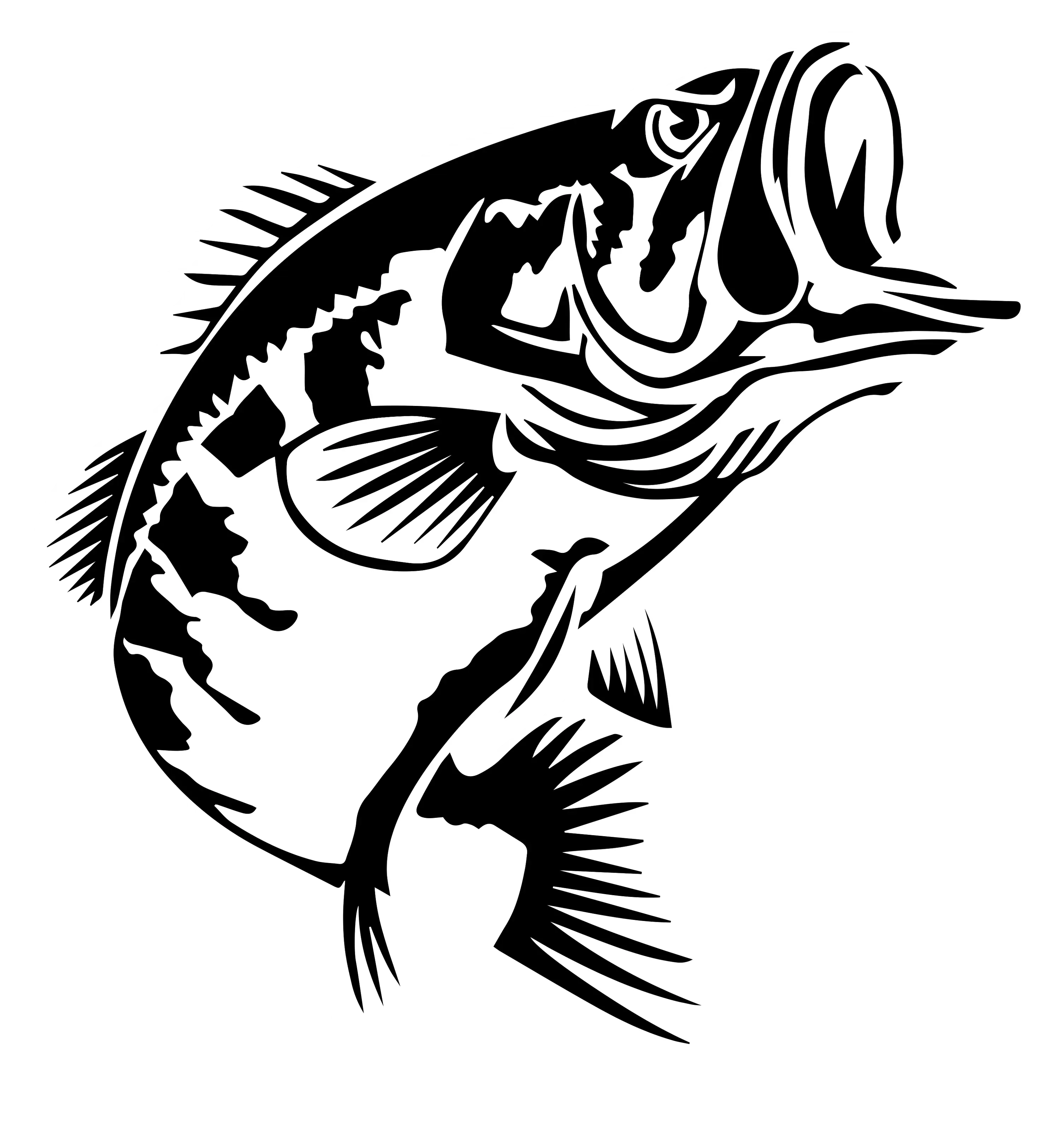 Black and White Fish Illustration