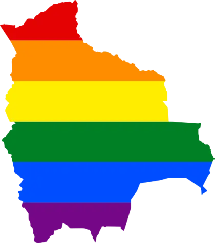 Map of Bolivia with Rainbow Pride Colors