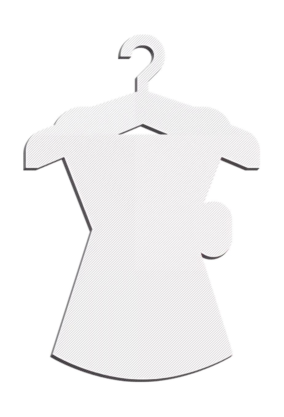 White Dress Hanger Silhouette Illustration