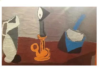 Still Life Painting with Candle and Jug