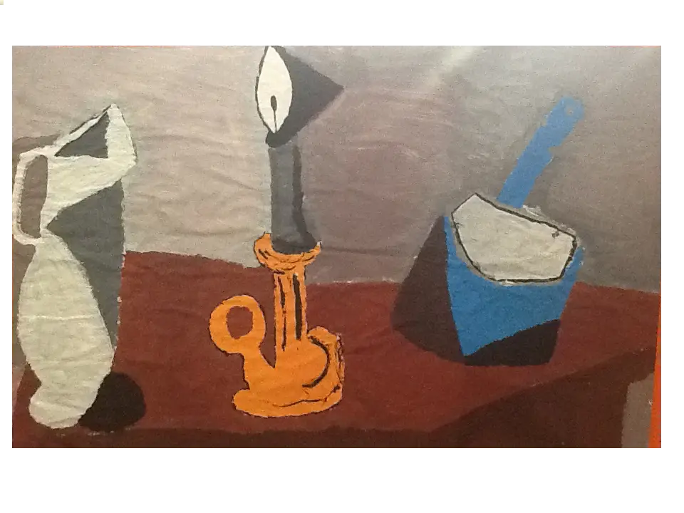 Still Life Painting with Candle and Jug