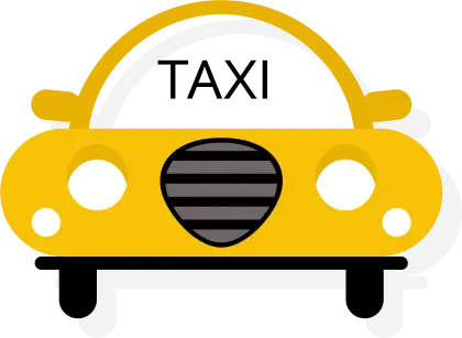 Yellow Taxi Icon Illustration