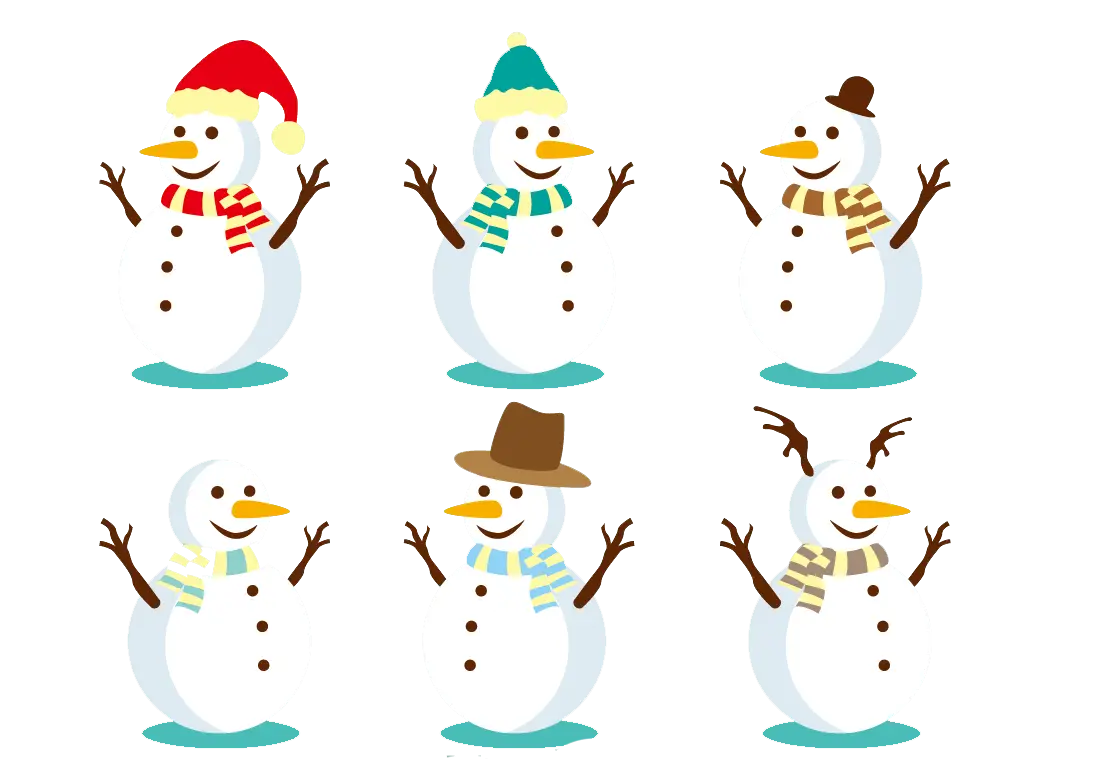 Cute Snowmen with Winter Accessories