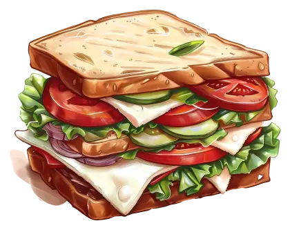 Layered Sandwich with Fresh Ingredients