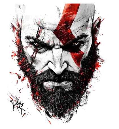 Fierce Warrior with Red Mark