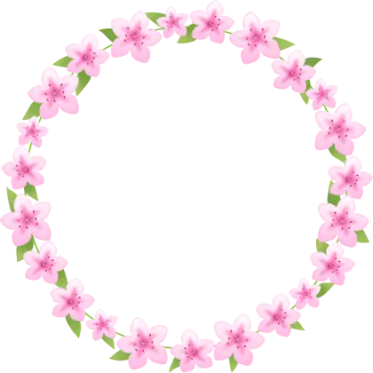 Pink Floral Wreath Circle Design
