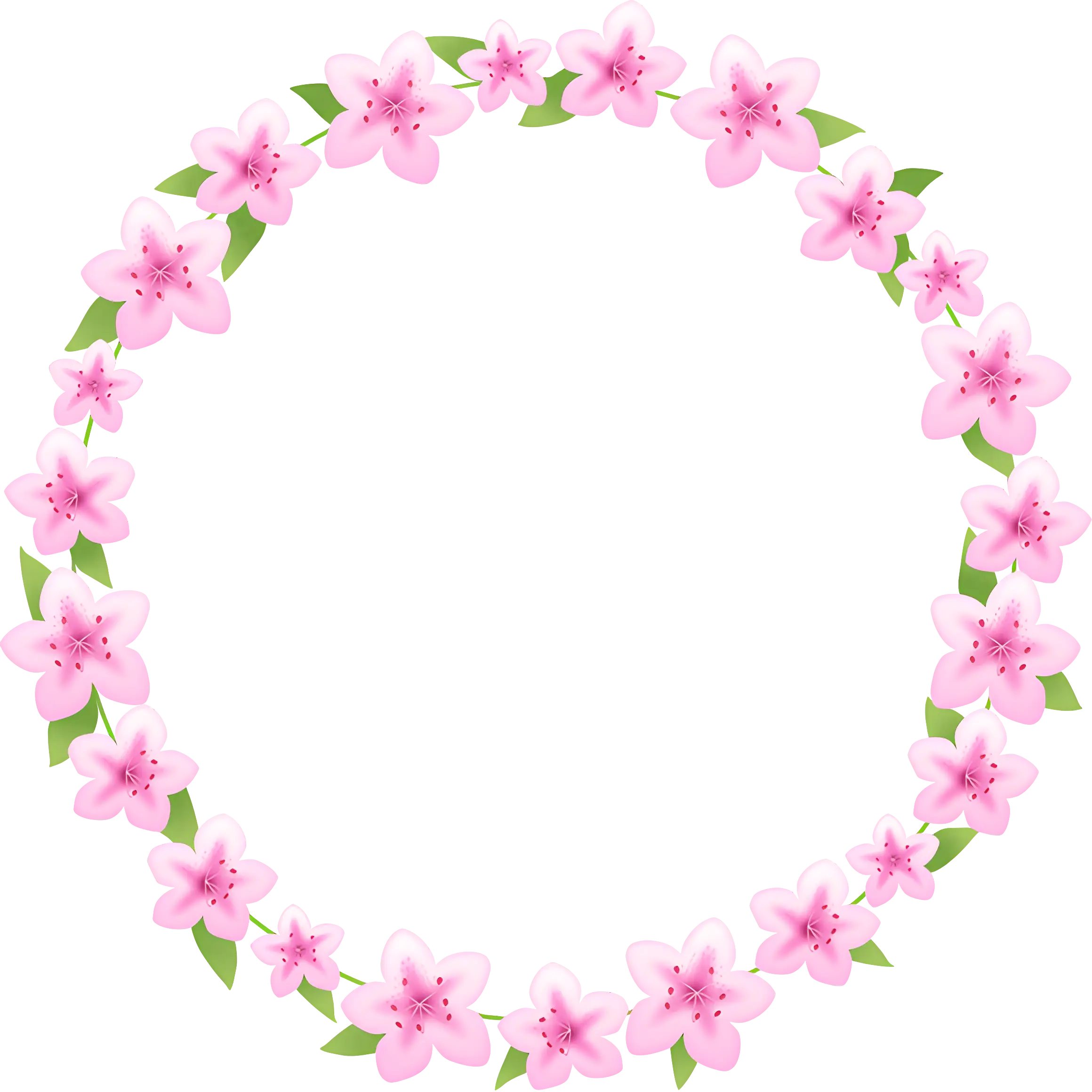 Pink Floral Wreath Circle Design