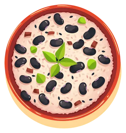 Bowl of Black Beans Illustration