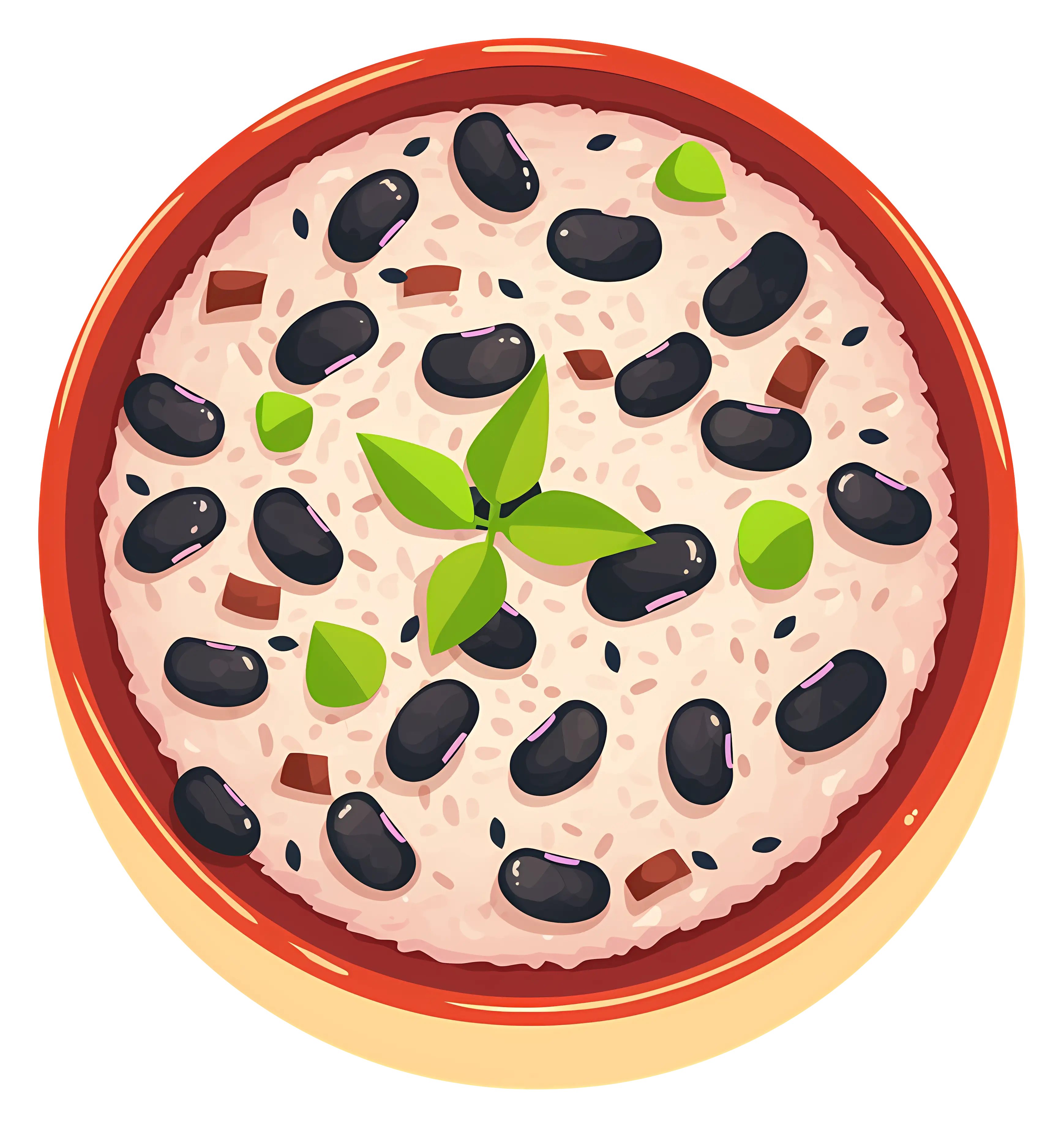 Bowl of Black Beans Illustration
