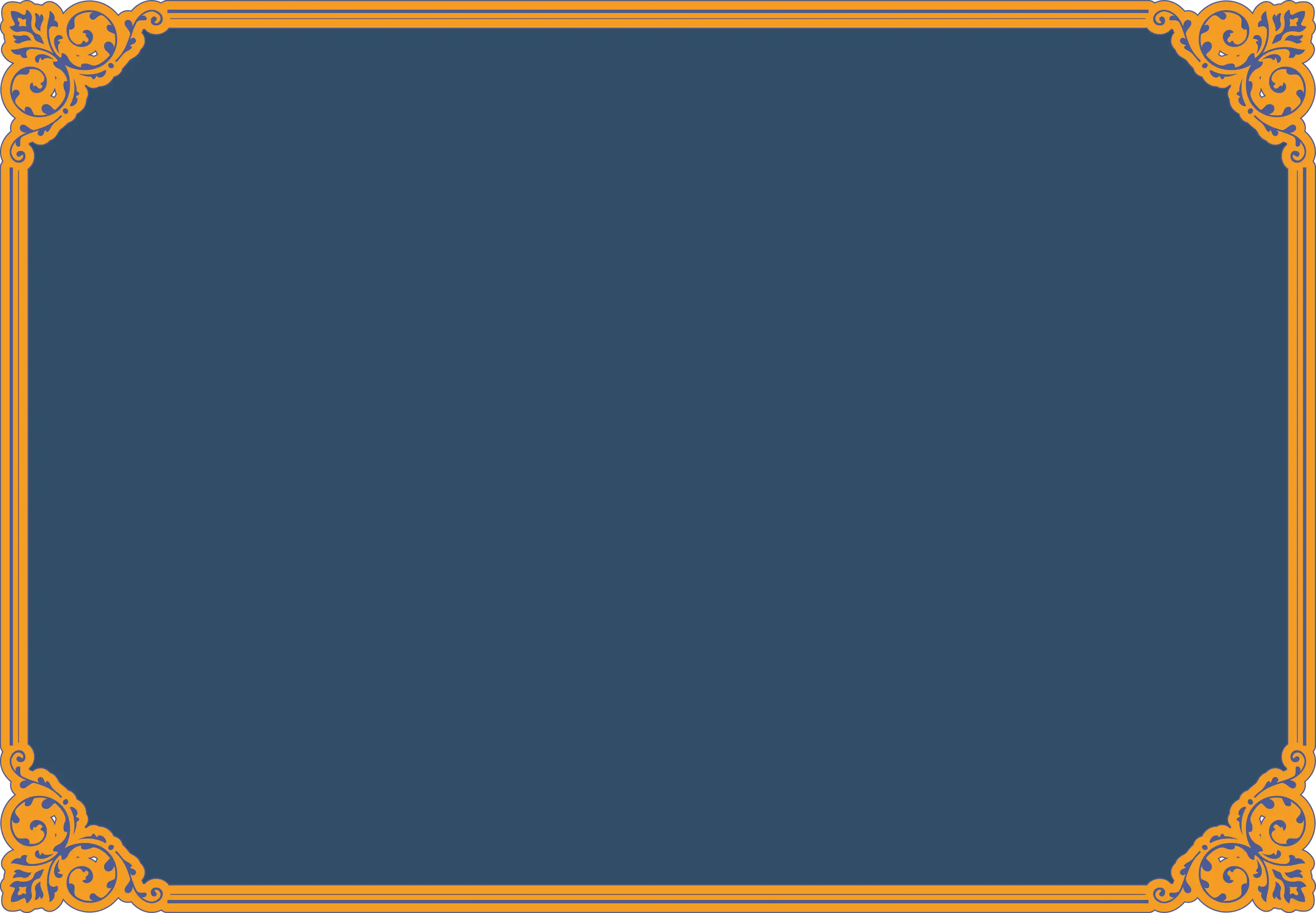 Blue Frame with Orange Border