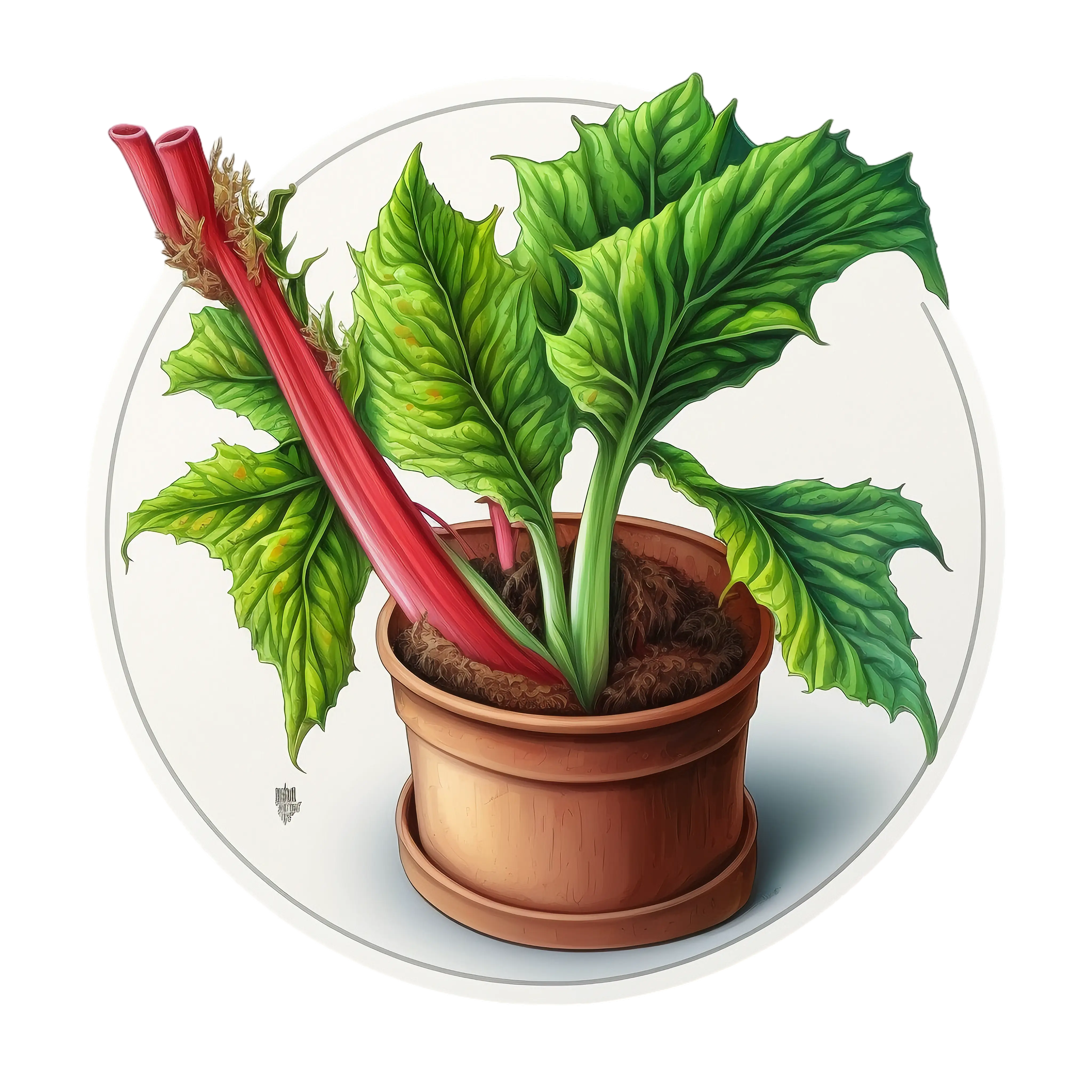 Potted Plant with Large Leaves