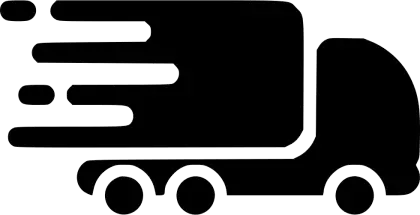 Fast Delivery Truck Icon in Black