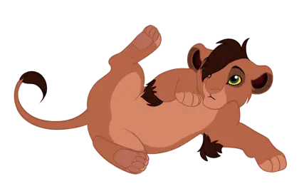 Playful Cartoon Lion Cub