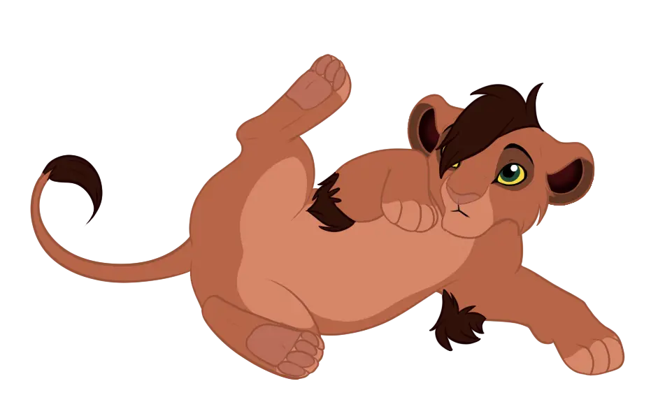 Playful Cartoon Lion Cub