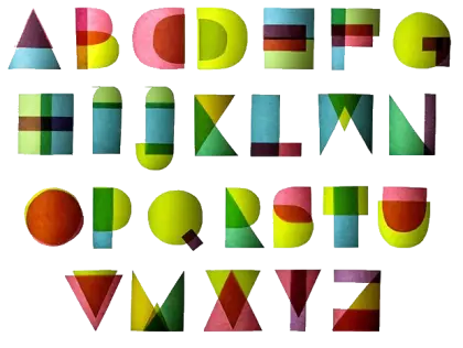 Colorful Geometric Alphabet Letters