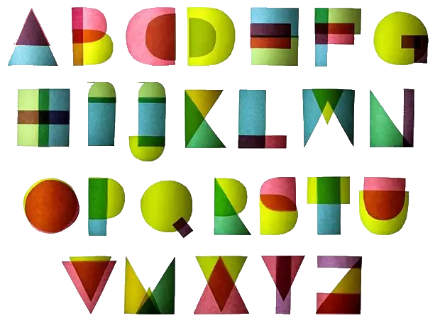 Colorful Geometric Alphabet Letters