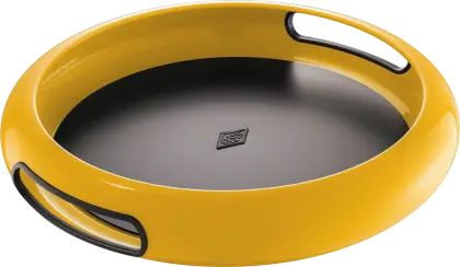 Yellow Round Tray with Handles