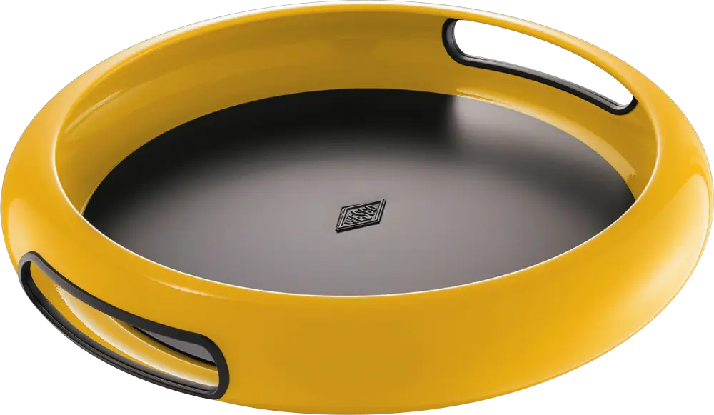 Yellow Round Tray with Handles