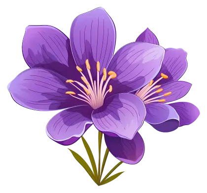 Purple Flower Illustration for Botanical Art