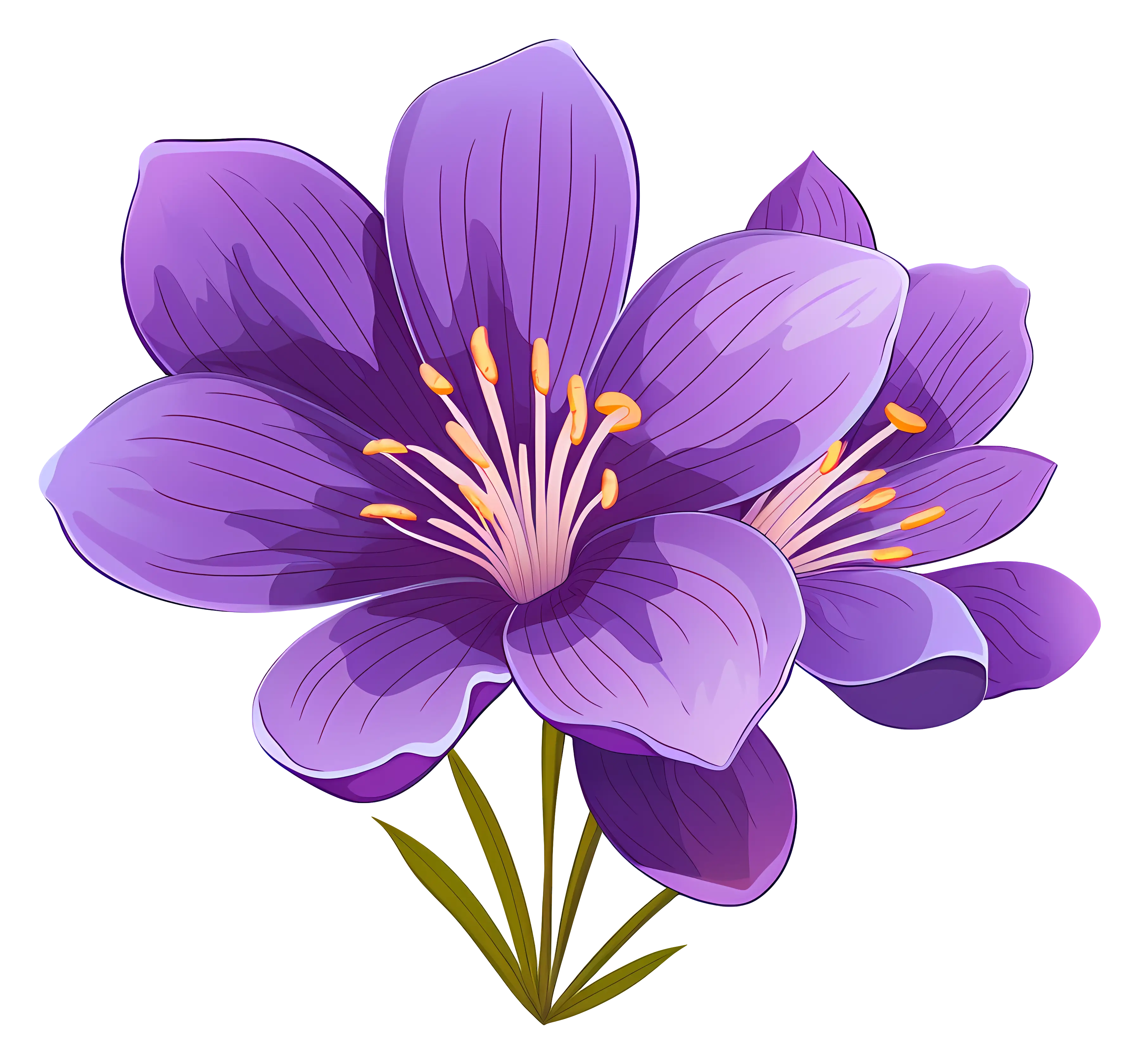 Purple Flower Illustration for Botanical Art