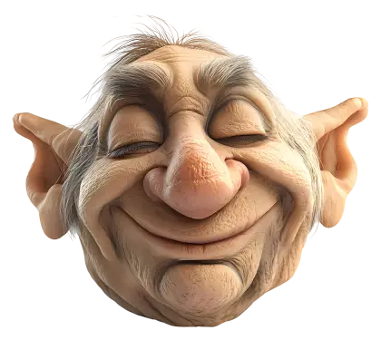 Smiling Elf Face Illustration