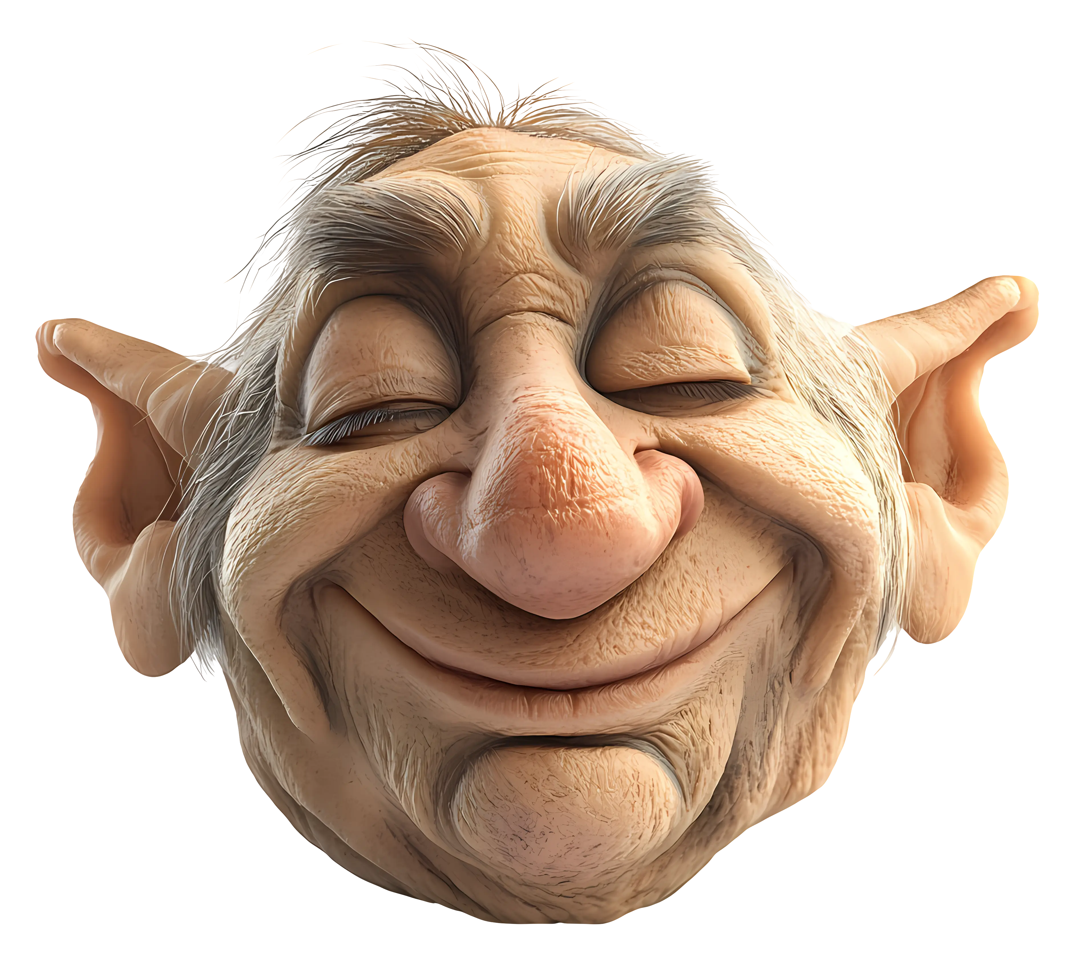 Smiling Elf Face Illustration