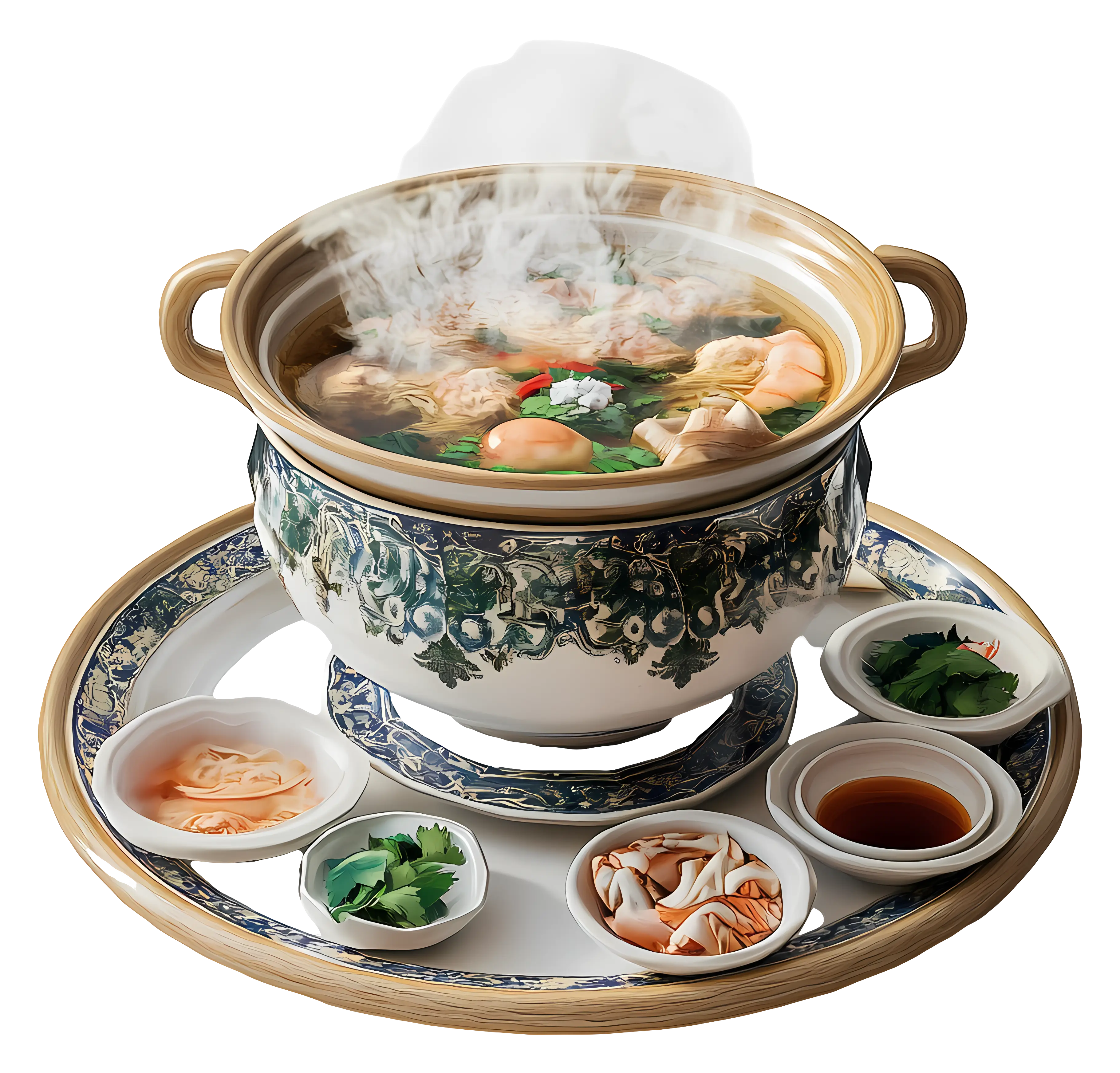 Steaming Hot Pot with Ingredients