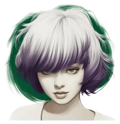 Stylish White and Purple Hair Portrait