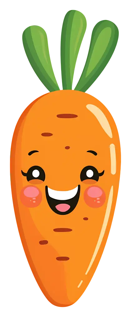 Cute Smiling Cartoon Carrot Illustration