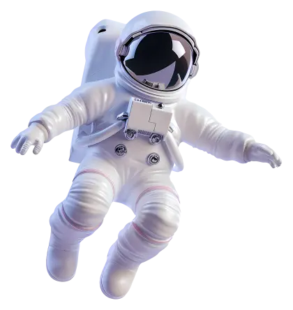 Astronaut Floating in Outer Space Illustration