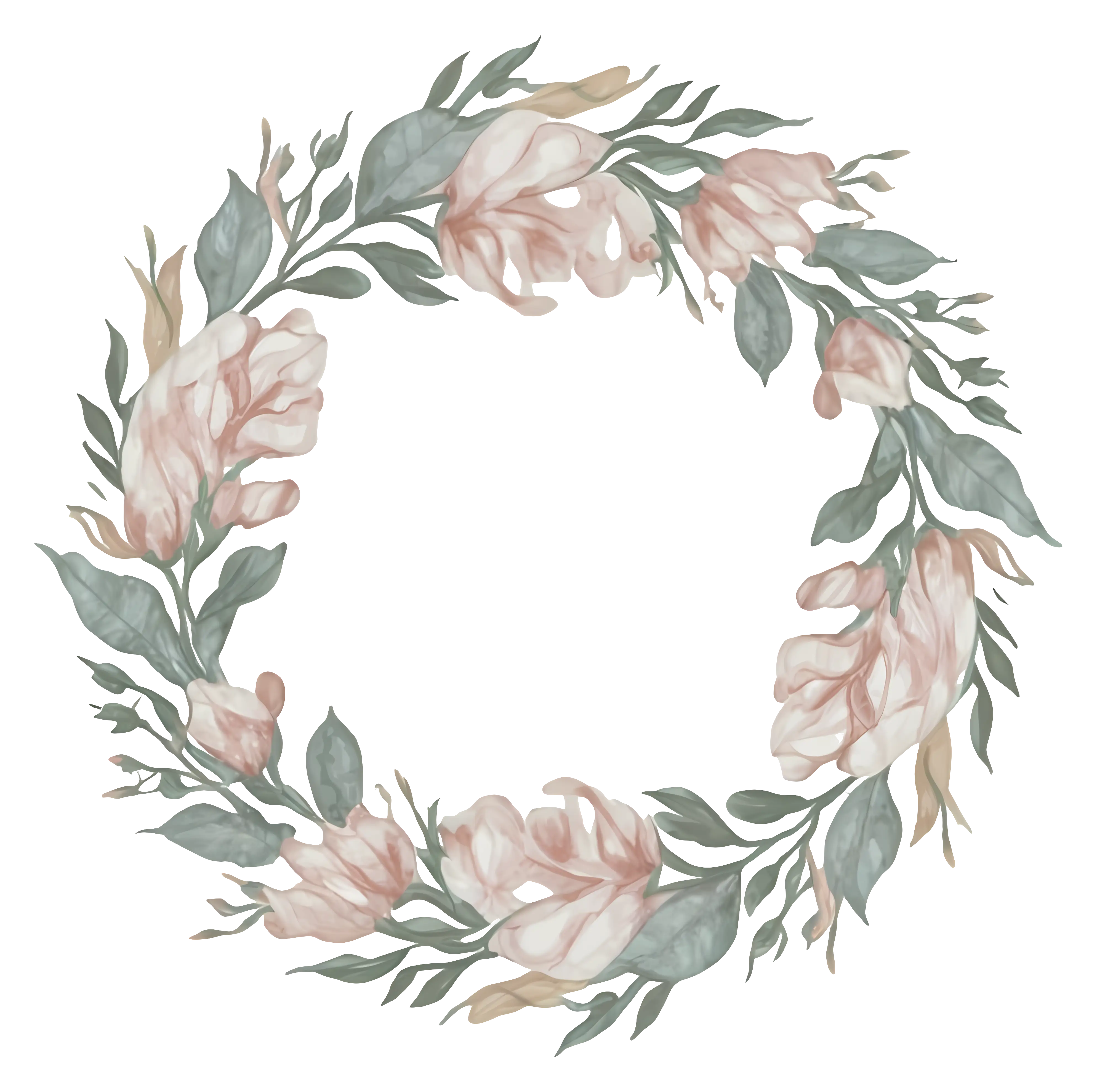 Beautiful Floral Wreath in Pastel Tones