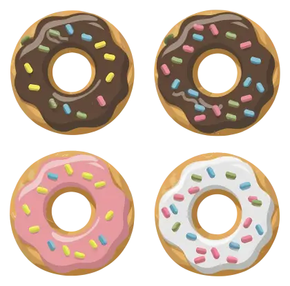 Assorted Donuts with Colorful Sprinkles