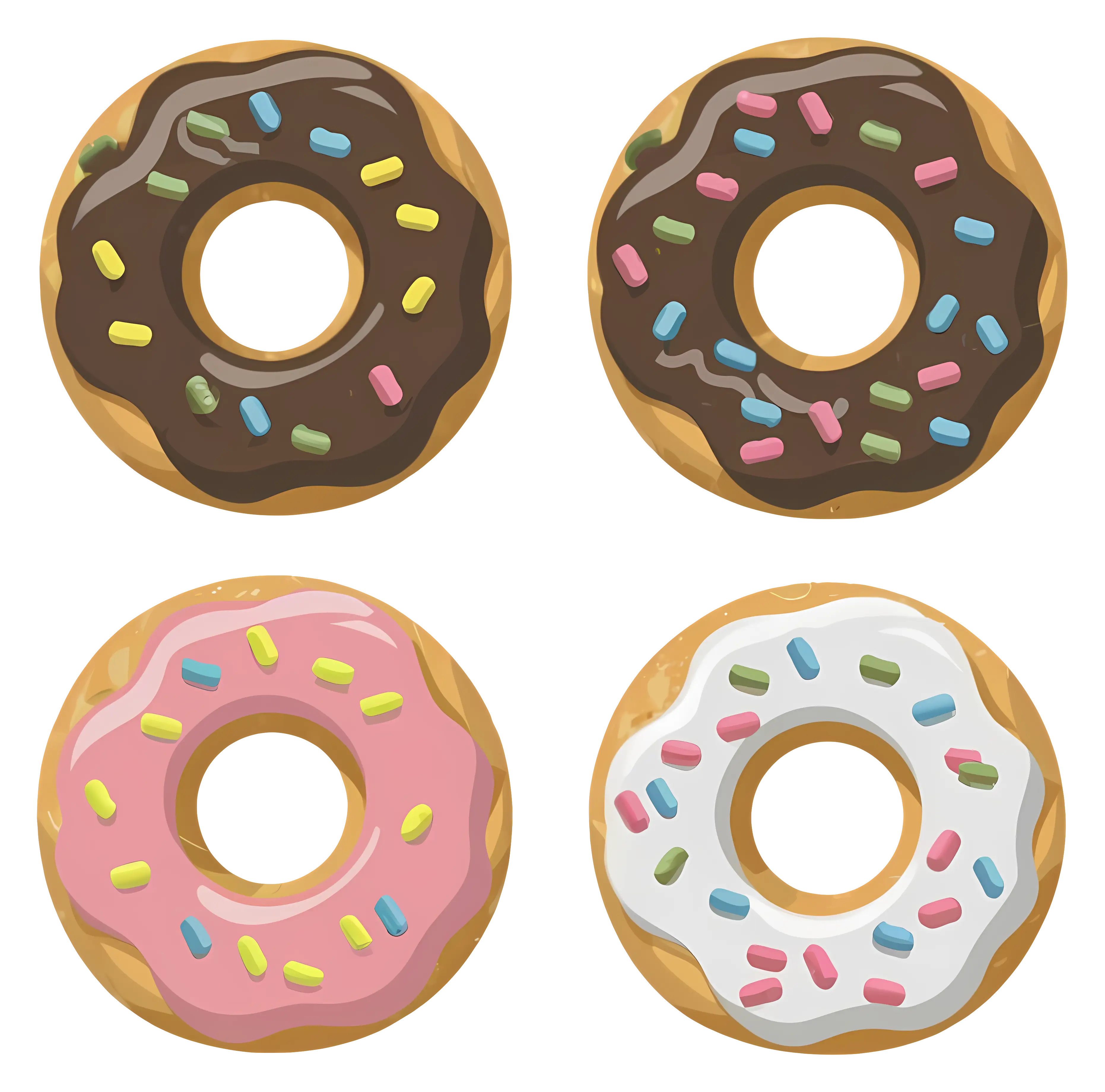 Assorted Donuts with Colorful Sprinkles