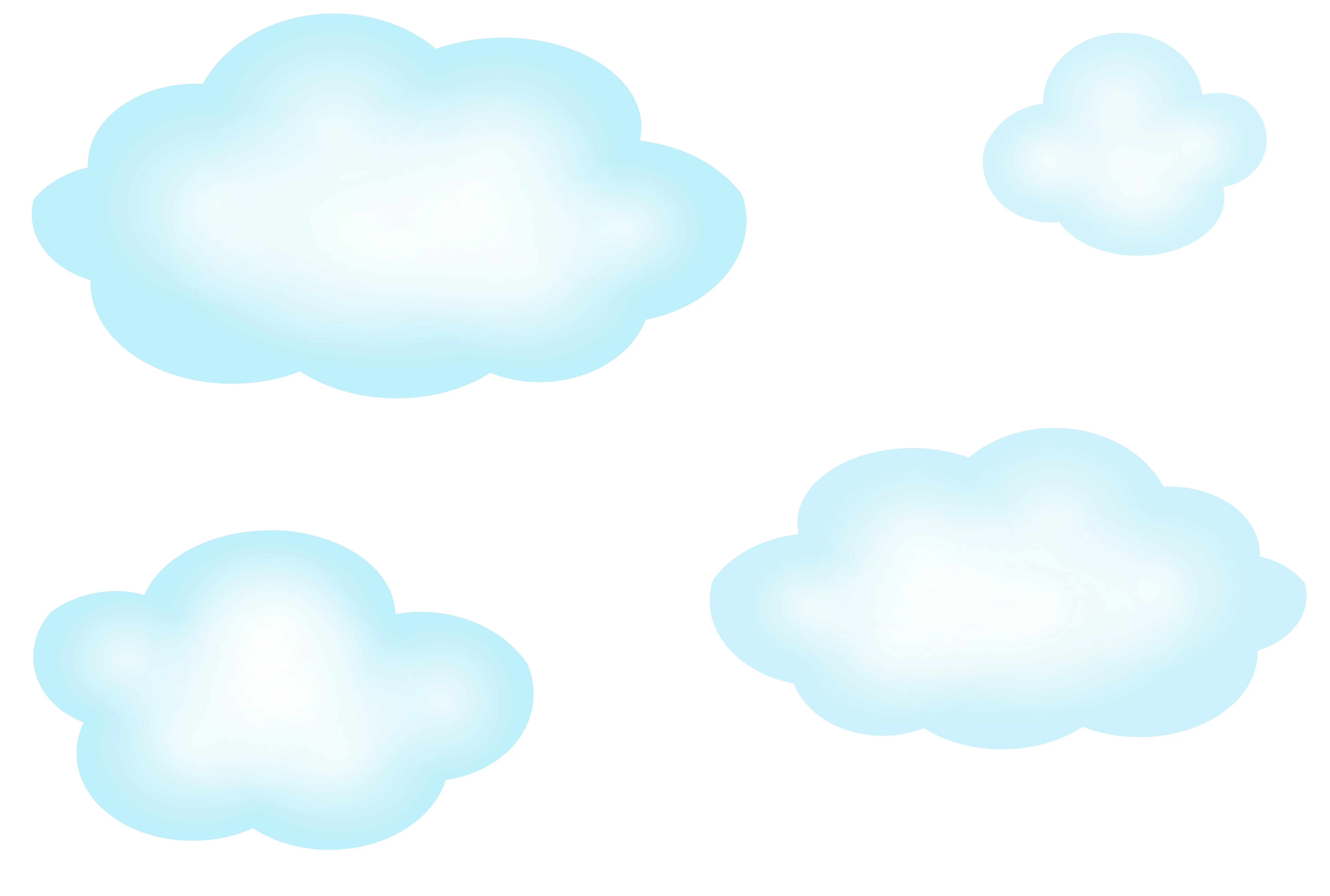 Soft Blue Fluffy Clouds Illustration