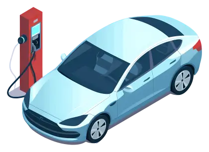 Electric Car at Charging Station