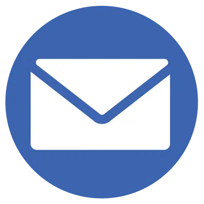 Blue Envelope Icon in Circle