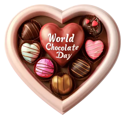 World Chocolate Day Heart-Shaped Box