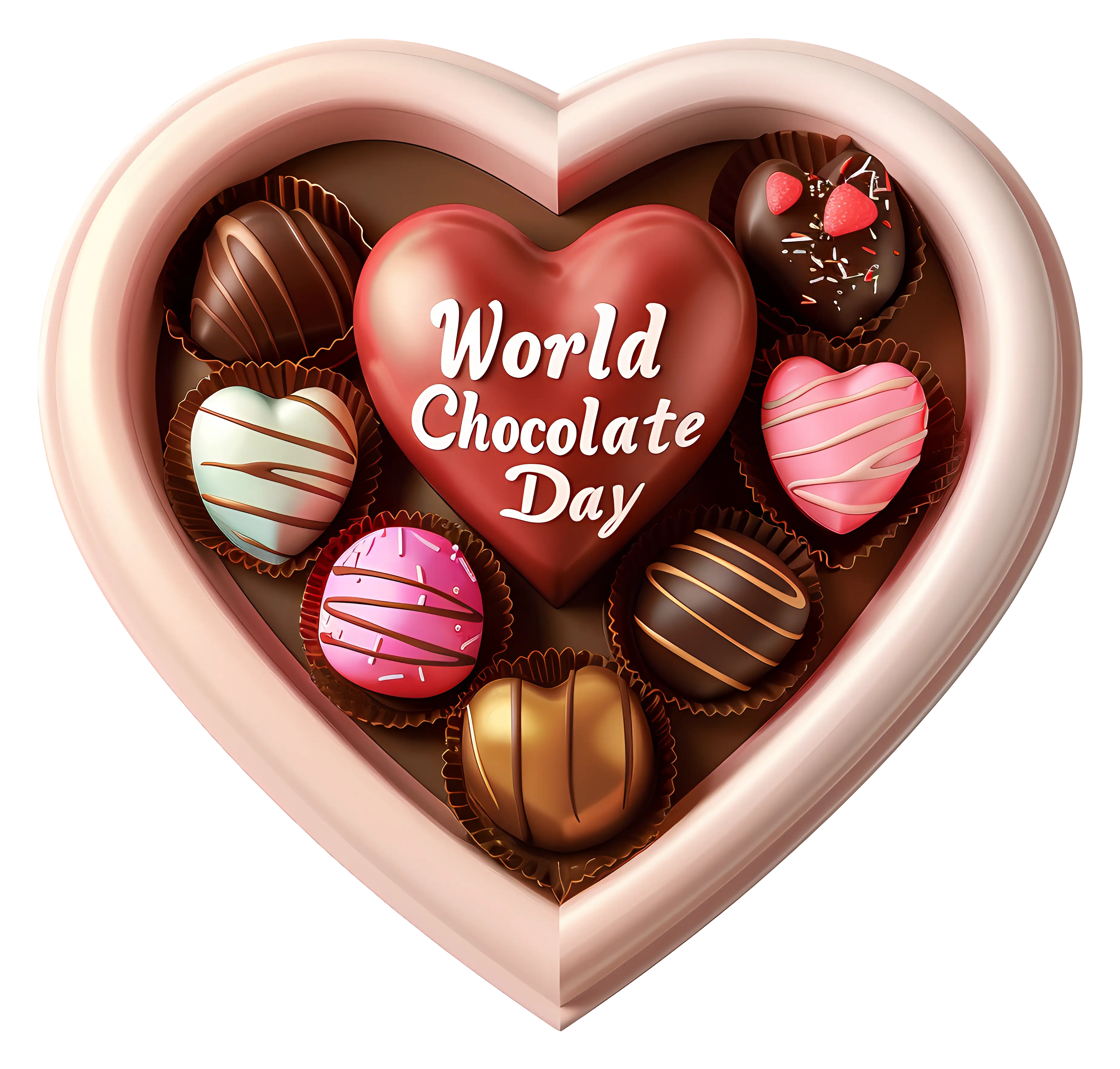World Chocolate Day Heart-Shaped Box