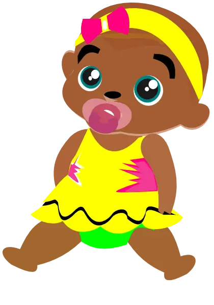 Cute Cartoon Baby with Pacifier