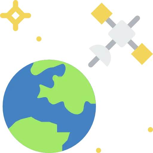 Earth and Satellite in Space
