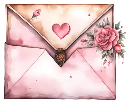Romantic Floral Envelope for a Valentine&#039;s Day Letter