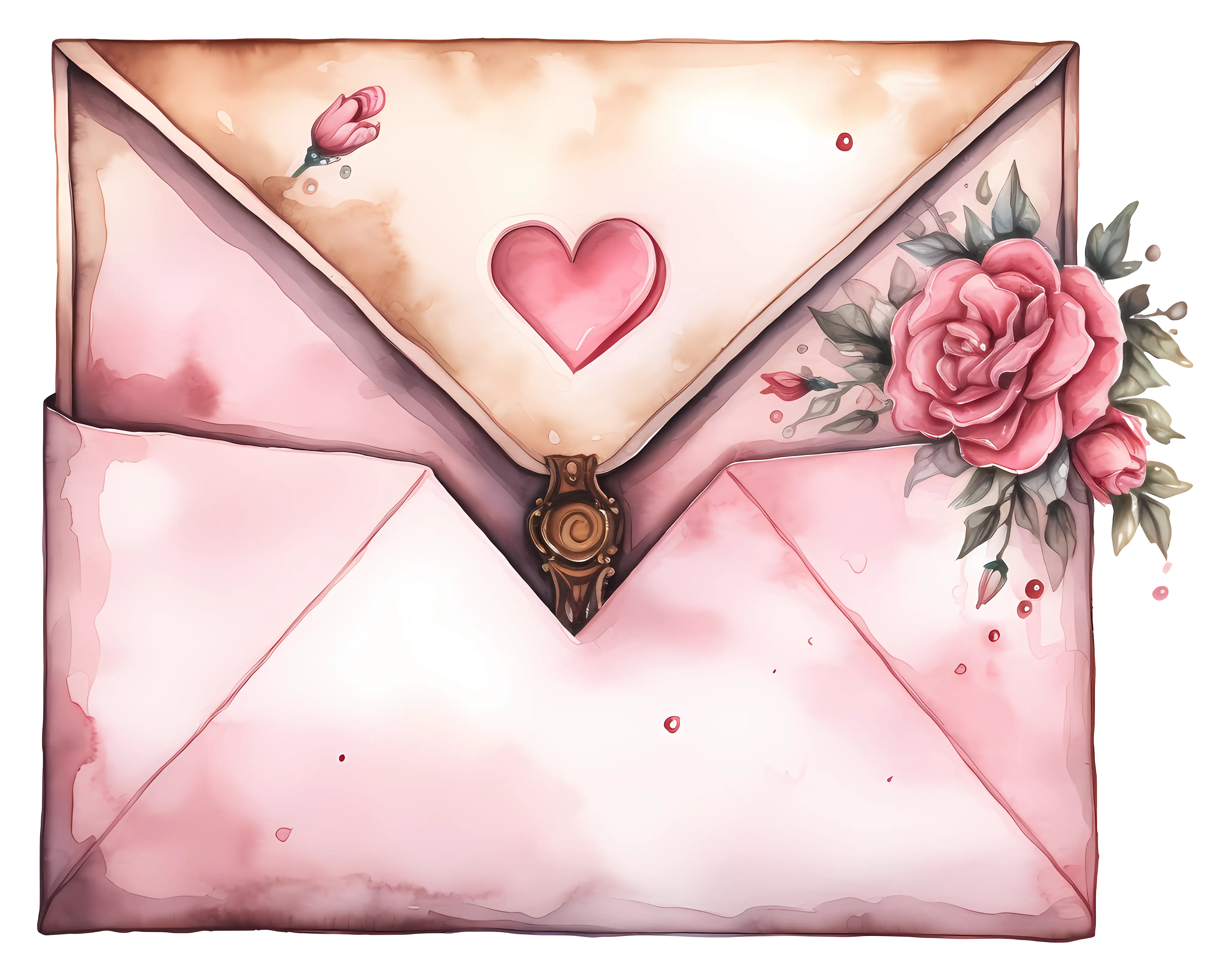 Romantic Floral Envelope for a Valentine's Day Letter