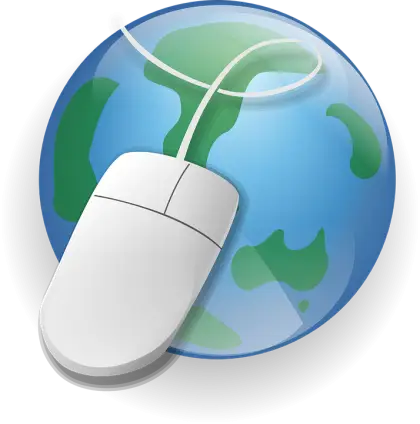Computer Mouse and Globe for Internet Connection